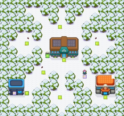 秘密基地 · 雪地城镇布局的地图与事件
